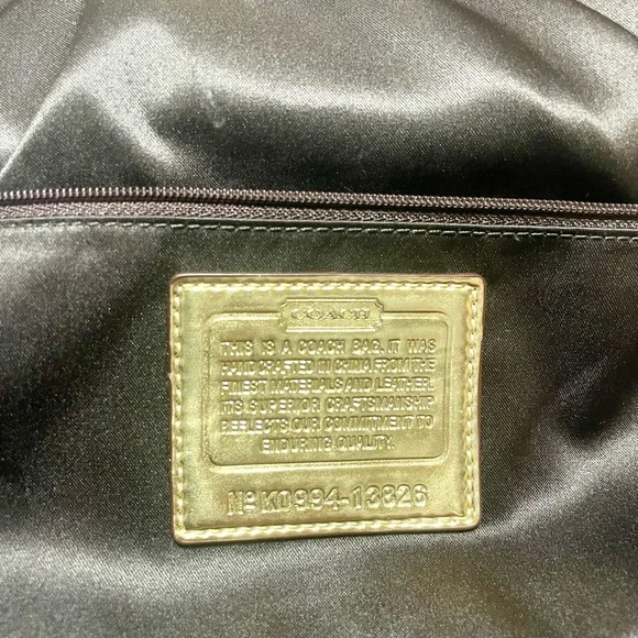 Coach Poppy Gold Signature Tote Bag  14 in W 12 1/2 in L - Picture 6 of 17